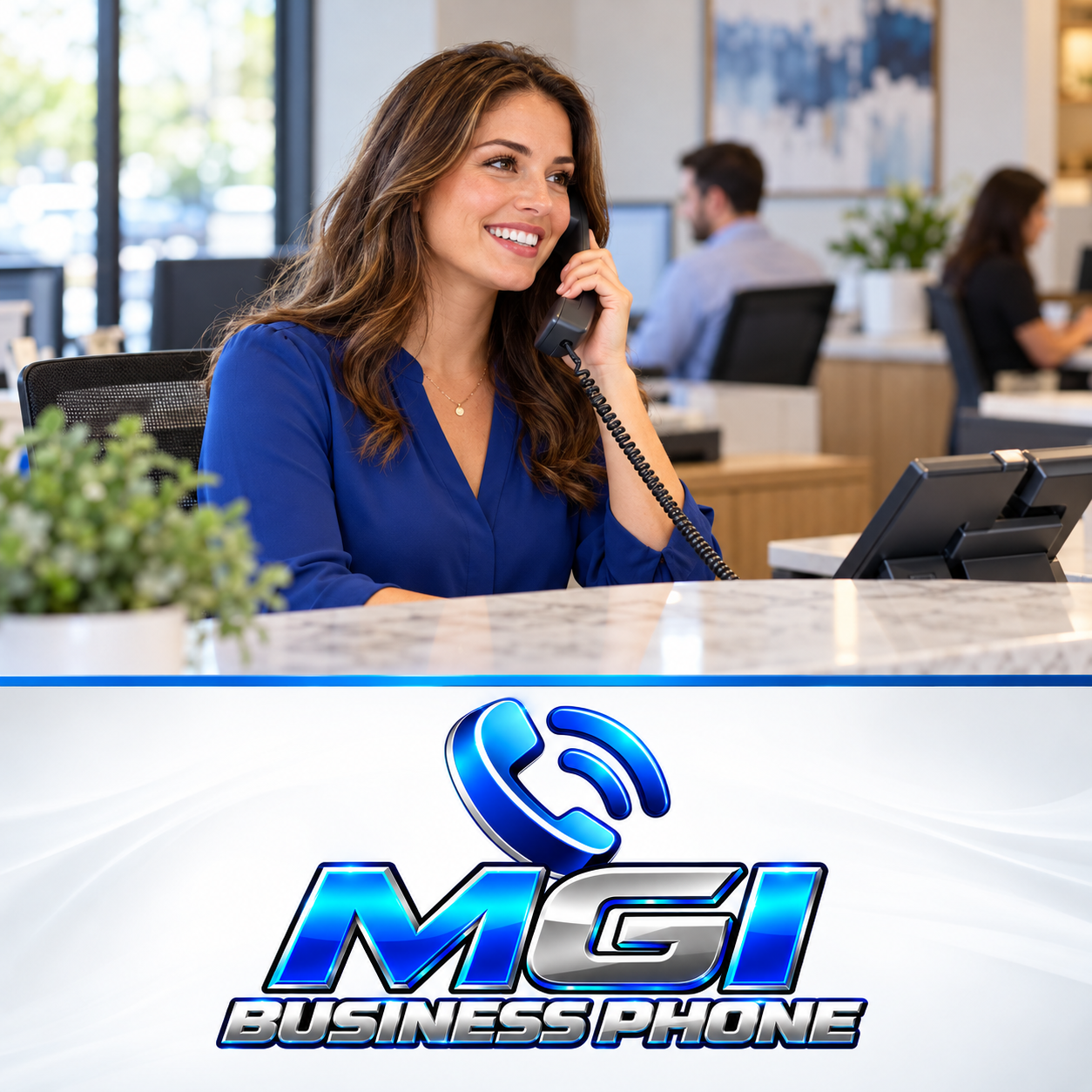Friendly Receptionist with MGI Business Phone-3