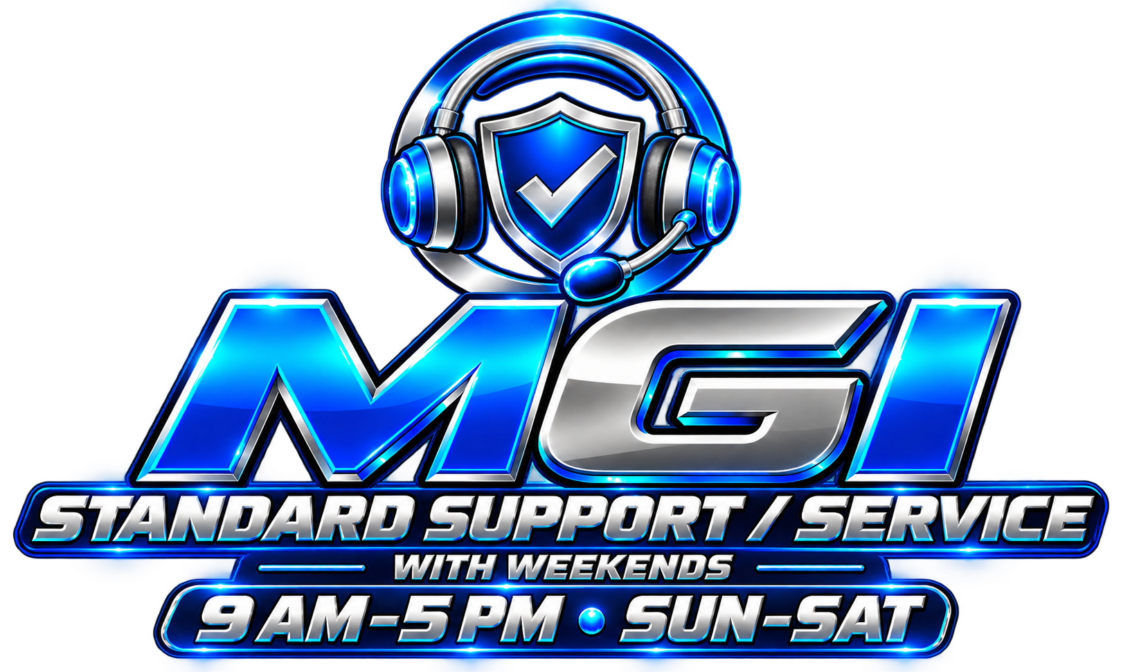 MGI Standard Support/Service w/Weekends – 9am-5pm Sun-Sat