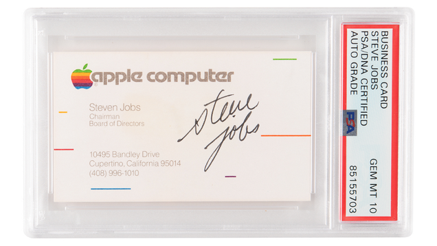 A Signed Steve Jobs Business Card From 1983 Just Sold for $181,000